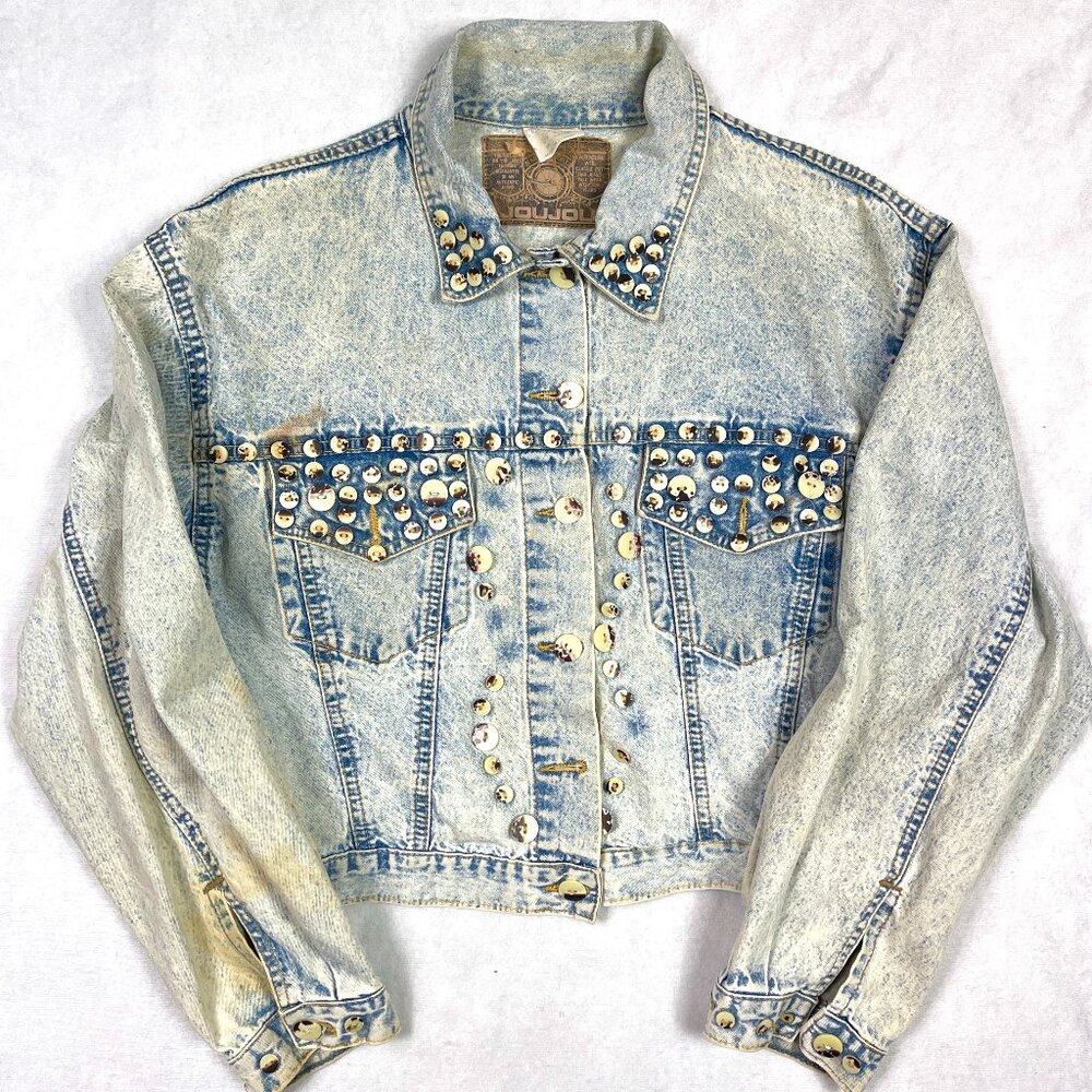 Jou Jou vintage denim buttons embellished jacket M